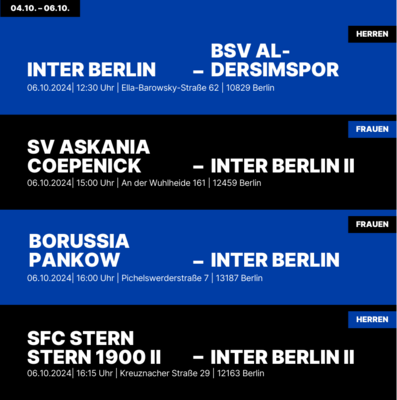 Spielankündigungen 04.10. bis 06.10.2024 (Bild vergrößern)