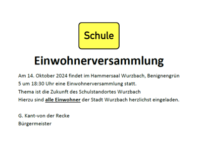 EINWOHNERVERSAMMLUNG