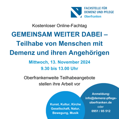 Online-Fachtag „Gemeinsam weiter dabei“