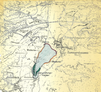 Grafik zu den Planungen „Zusamsee“ aus den 1960er Jahren (Bild vergrößern)