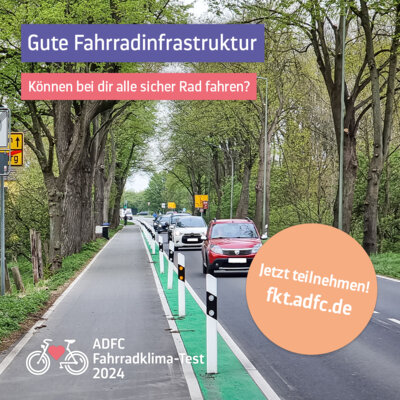 Vorschaubild zur Meldung: ADFC Fahrradklima-Test 2024 – Rehfelde macht mit!