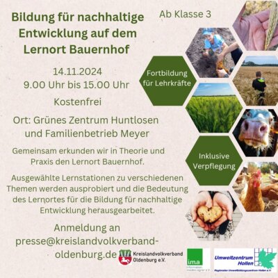 Foto zur Meldung: Lehrerfortbildung - Bildung für nachhaltige Entwicklung auf dem Lernort Bauernhof