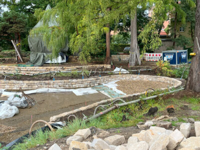 Meldung: Botanischer Garten Herzberg: Teichbau in entscheidender Phase.