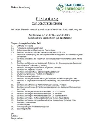 Information zur Stadtratssitzung am 15.10.2024 (Bild vergrößern)