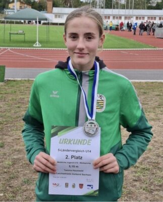 Foto zur Meldung: Tamina Hauswald mit starkem Weitsprung beim U14-Ländervergleich