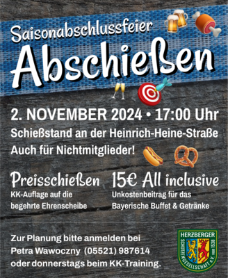 Saisonabschlussfeier mit Abschießen!  🍻🍖🎯🥨🌭🥂 (Bild vergrößern)
