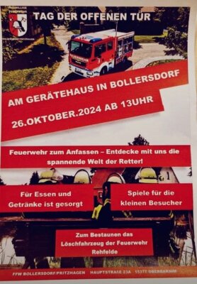 Tag der offenen Tür in Bollersdorf 26.10.2024 ab 13:00 Uhr (Bild vergrößern)