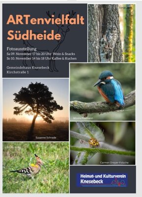 Ausstellung ARTenvielfalt Südheide im Knesebecker Gemeindehaus am 9. und 10. November 2024 (Bild vergrößern)
