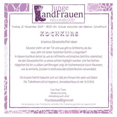 Kochkurs - kreative Silvesterbuffet-Ideen