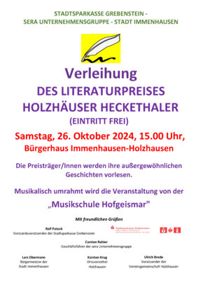 Preisverleihung des Literaturpreises "Holzhäuser Heckethaler" 2024 (Bild vergr&ouml;&szlig;ern)
