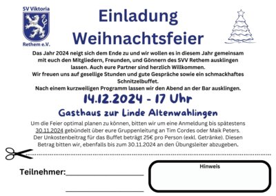 Weinachtsfeier SVV (Bild vergrößern)