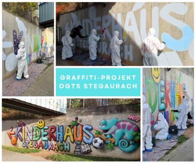 Graffiti-Wegweiser zum Kinderhaus/OGTS