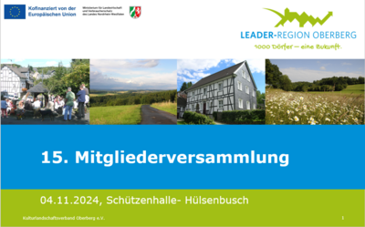 Meldung: 15. Mitgliederversammlung