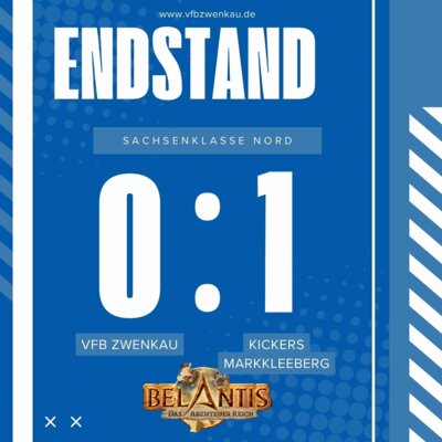 Meldung: Schmerzhafte Derby-Niederlage gegen Kickers Markkleeberg