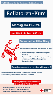 Rollatoren-Kurs am Montag, 04.11.2024 von 15:00 Uhr bis 16:30 Uhr (Bild vergr&ouml;&szlig;ern)