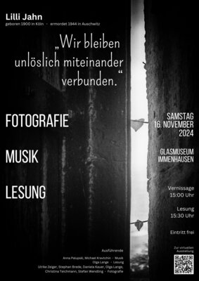 Ausstellungseröffnung: Lilli Jahn - "Wir bleiben unlöslich miteinander verbunden." (Bild vergrößern)