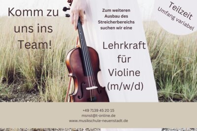 Lehrkraft für Violine (m/w/d) gesucht! (Bild vergrößern)