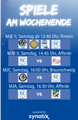 Meldung: D2 und A-Jugend am Samstag mit Heimspielen in Afferde