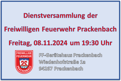 Foto zur Meldung: Dienstversammlung der Freiwilligen Feuerwehr Prackenbach