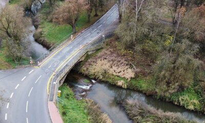 Meldung: L 3471 Niederaula: Gewölbebrücke über die Aula wird instandgesetzt, Parallel entsteht eine neue Gehwegbrücke