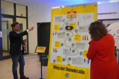 Eröffnung DemokraTOUR im Gymnasium Seligenthal (Bild vergrößern)