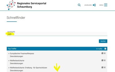 Screenshot vom Serviceportal