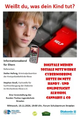 Plakat Weißt du was dein Kind tut?