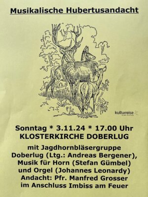 Musikalische Hubertusandacht in der Klosterkirche (Bild vergrößern)