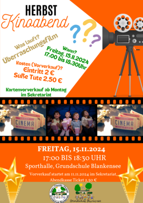 save the date: Herbstkino 2024 an der Grundschule Blankensee (Bild vergrößern)
