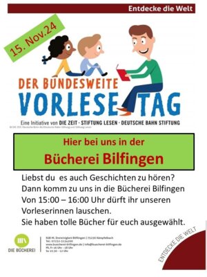 Bundesweiter Vorlesetag in unserer Bücherei (Bild vergrößern)