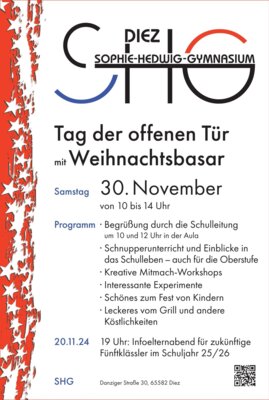 Traditioneller Tag der offenen Tür mit Weihnachtsbasar am 30.11.2024 (Bild vergrößern)