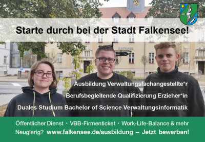 Ausbildung zum/zur Verwaltungsfachangestellten bei der Stadt Falkensee – Noch bis 17. November bewerben!