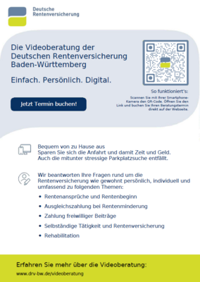 Meldung: Die Videoberatung der Deutschen Rentenversicherung Baden-Württemberg