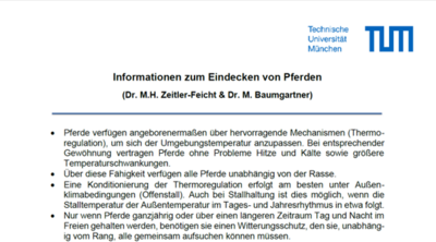 Meldung: Informationsblatt Eindecken