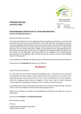 14. Hospiz-Spendenlaufes des Erzgebirgs-Hospiz Erlabrunn (Bild vergrößern)