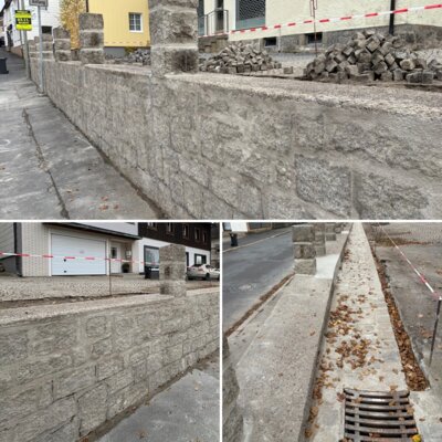 Meldung: Sanierungsarbeiten der Mauer am Max-Reger-Platz abgeschlossen