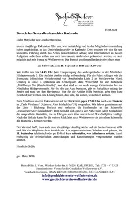Besuch des Generallandesarchivs Karlsruhe