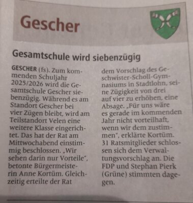 Gesamtschule wird siebenzügig
