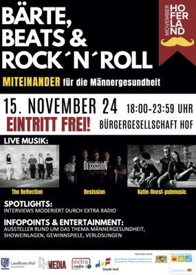 Foto zur Meldung: Veranstaltungshinweis im Hofer Land unter dem Titel „bärte, beats und rock´n roll“ am Freitag, den 15.11.2024 in der Hofer Bürgergesellschaft