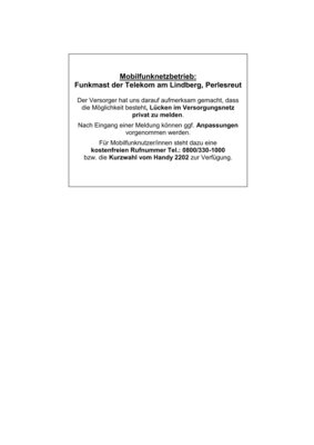 Mobilfunknetzbetrieb - Lindberg (Bild vergrößern)