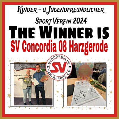 Foto zur Meldung: Auszeichnung für Concordia - Kinder- u. Jugendfreundlicher Sportverein 2024
