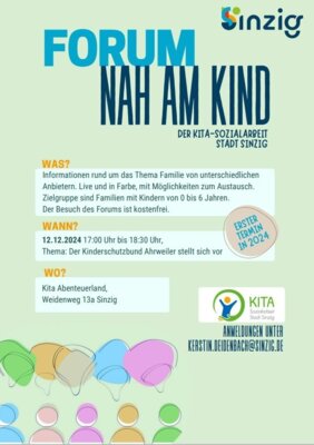 Foto zur Meldung: Forum NAH AM KIND - am 12. Dezember in Sinzig