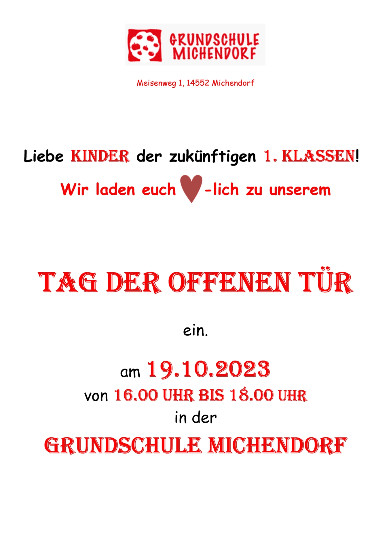 Tag der offenen Tür Grundschule Michendorf 2023