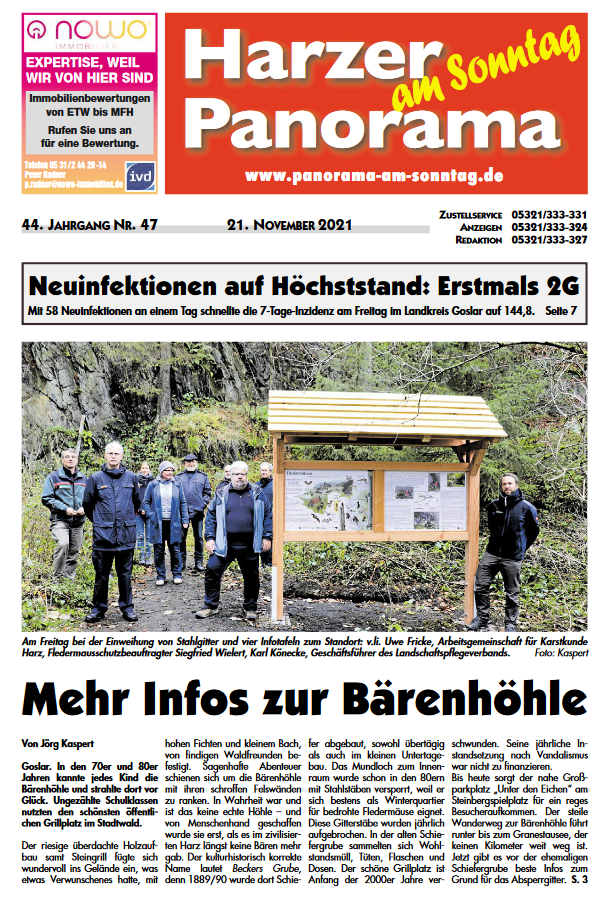 Presseartikel Harzer Panorama am Sonntag Titel