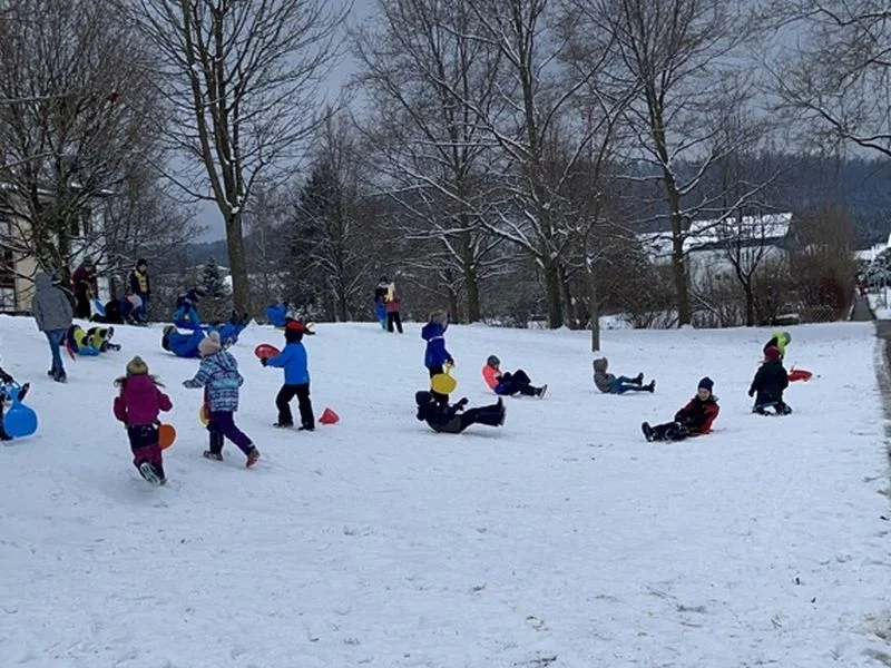 Klassen 1 und 2 im Schnee
