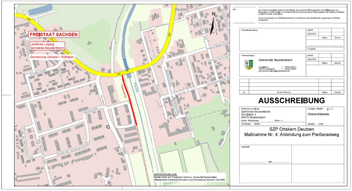 Lageplan - Anbindung Pleißeradweg