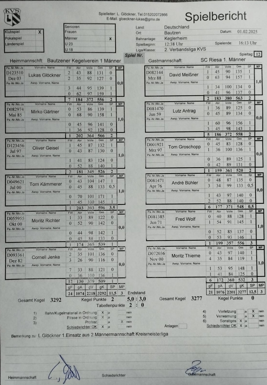 Spielbericht
