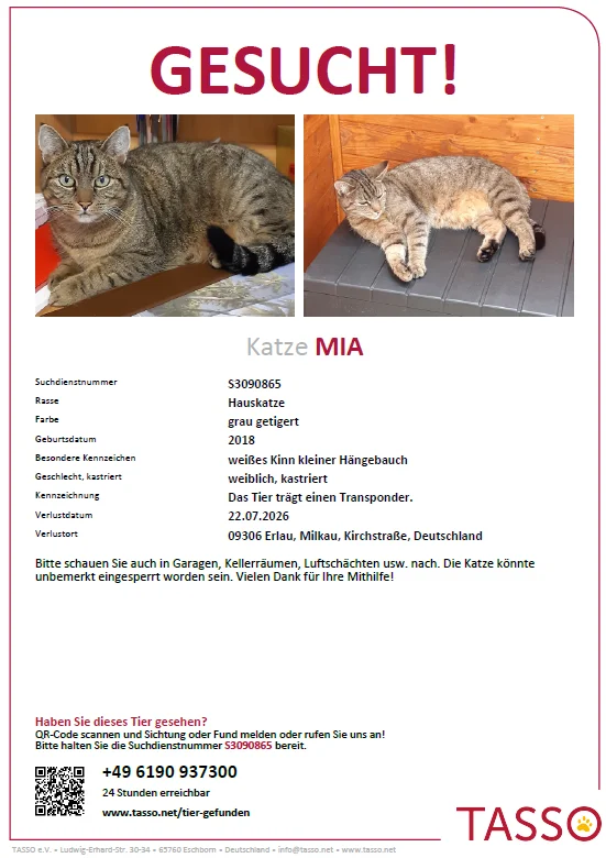 Mia aus Erlau wird vermisst
