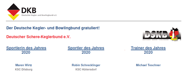 Der Deutsche Kegler- und Bowlingbund gratuliert!
