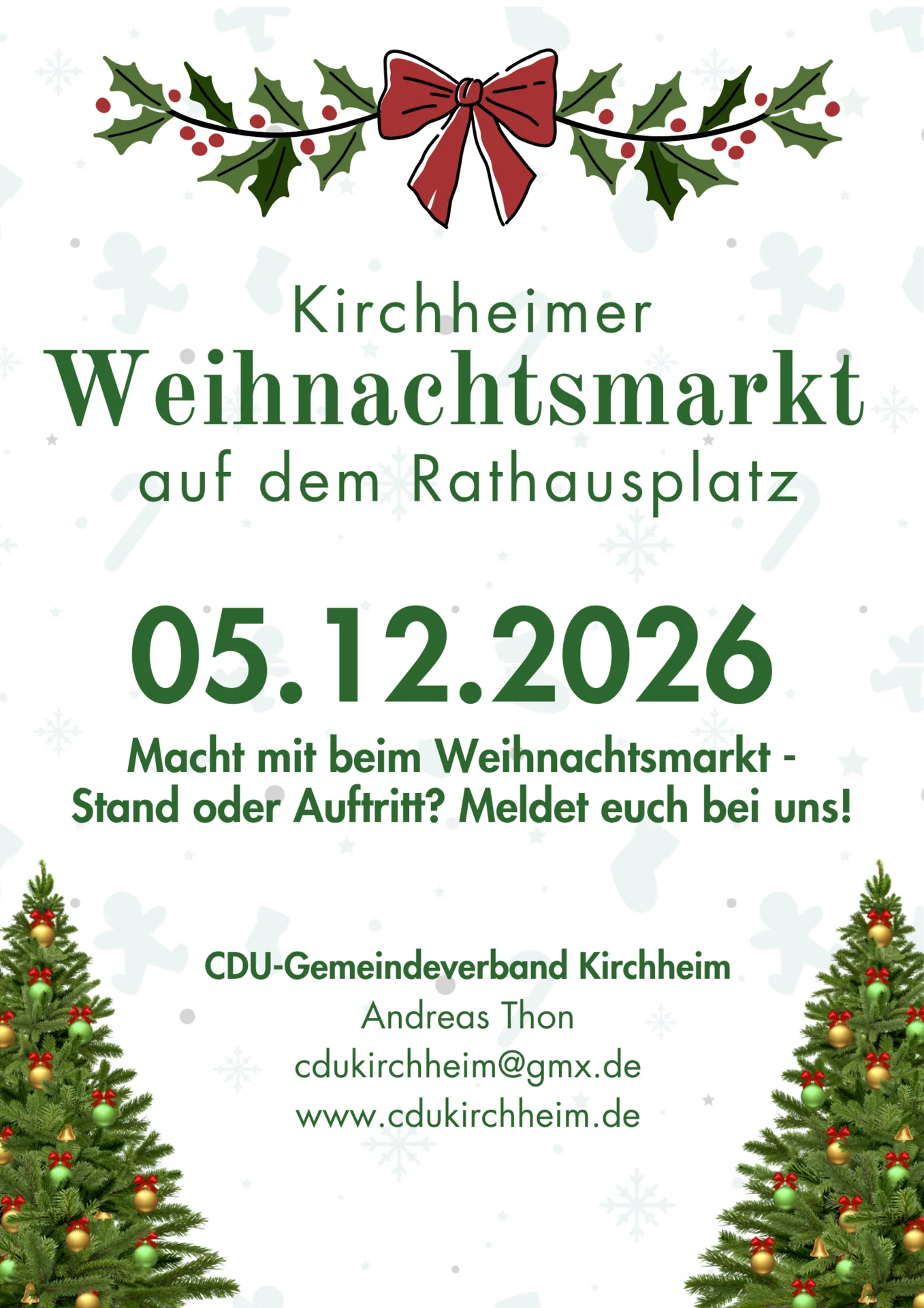 Plakat Ankündigung Weihnachtsmarkt